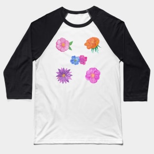 Hand Painted Watercolour Flowers Pack Baseball T-Shirt